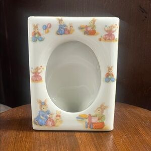 Charming White Bunny Picture Frame Jamestown China